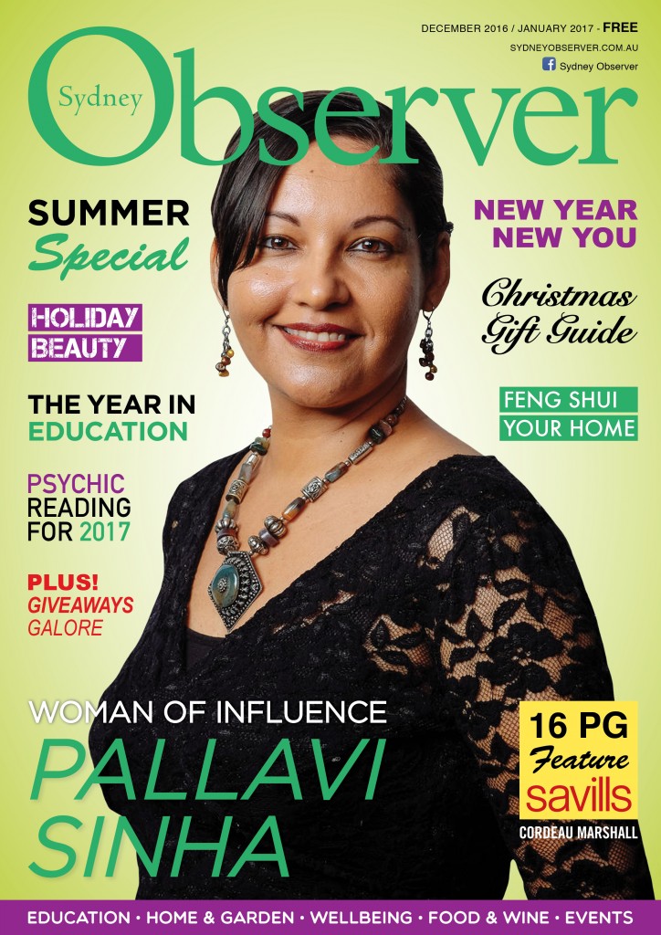 Sydney Observer December 2016/January 2017 cover with Pallavi Sinha