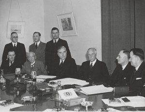 Former Prime Minister, Robert Menzies, with the Advisory War Council, which ran from 1940-1945 (State Library of Victoria)