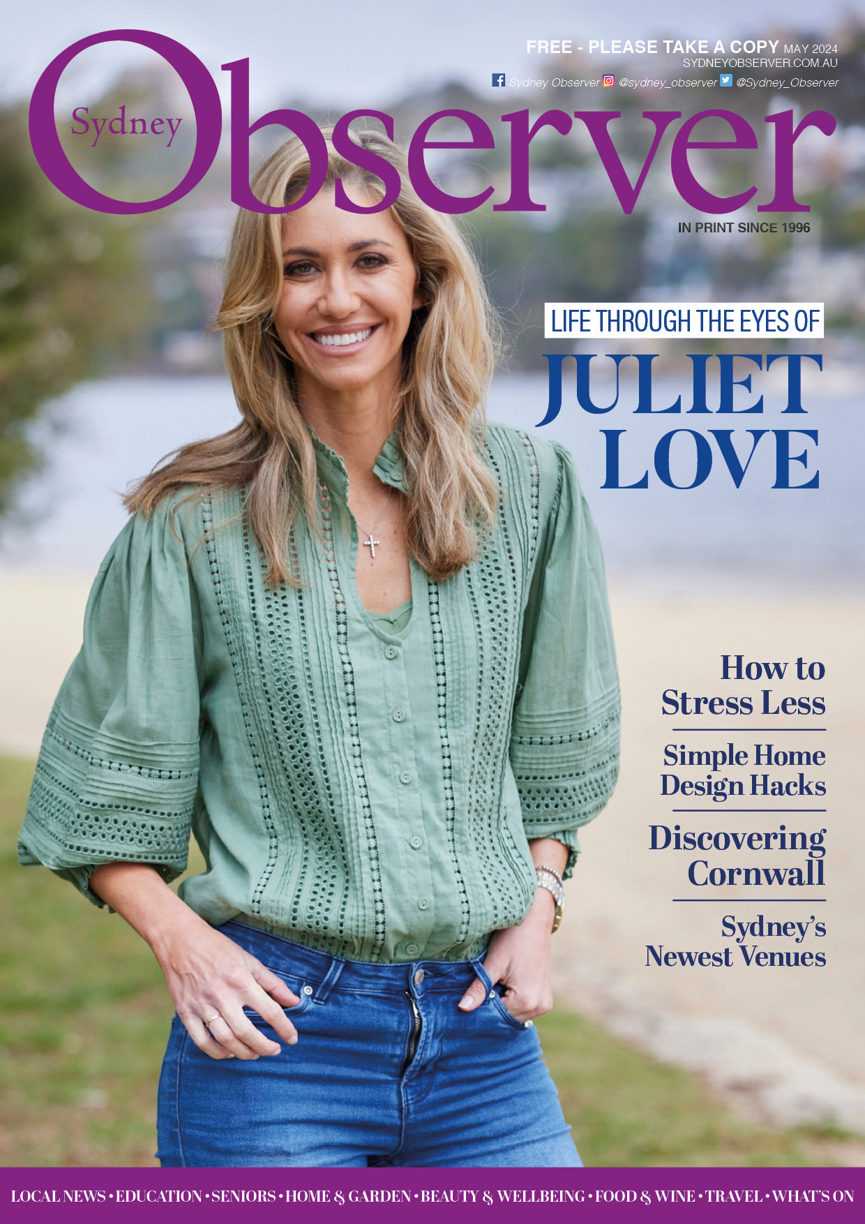 SO May 2024 cover, with interior designer and TV host Juliet Love.