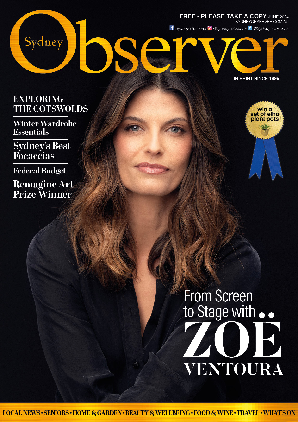 SO June 2024 cover, with actress Zoë Ventoura.