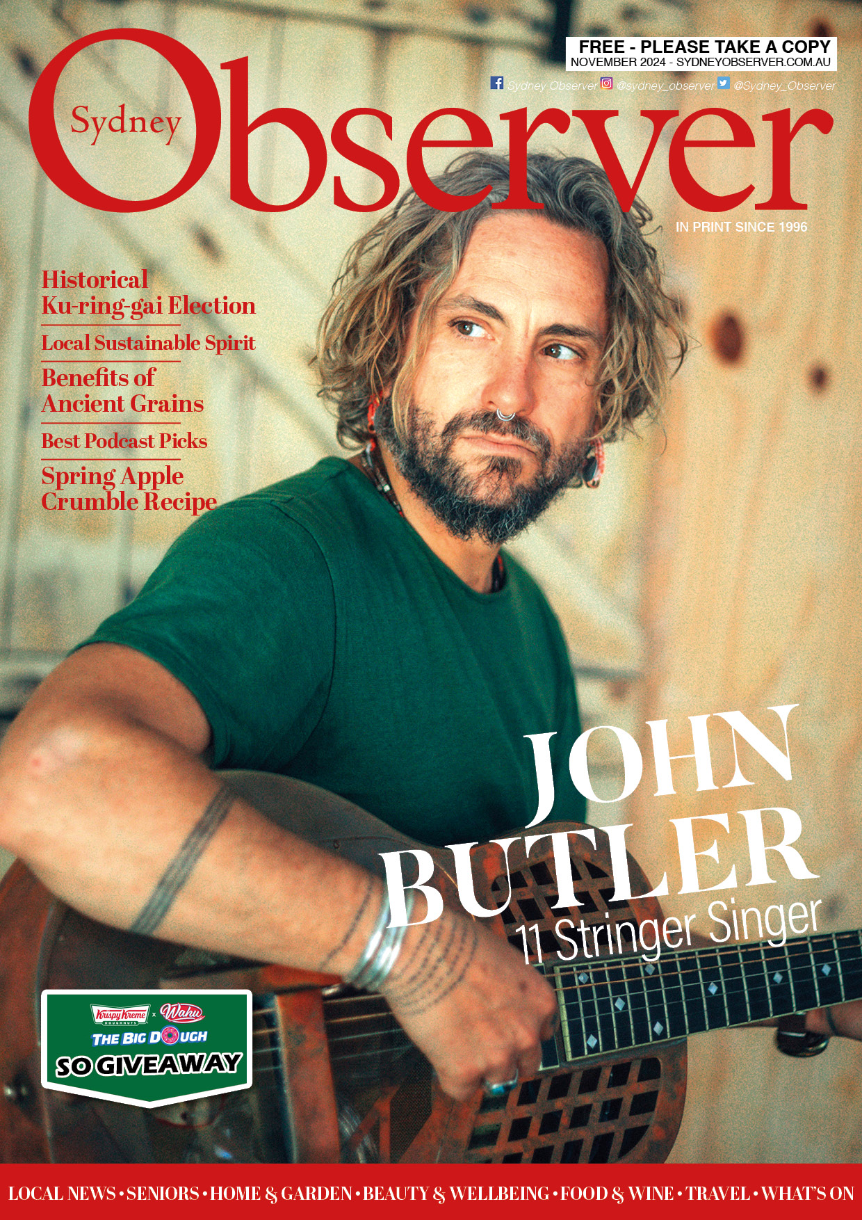 SO October 2024 cover with singer John Butler.